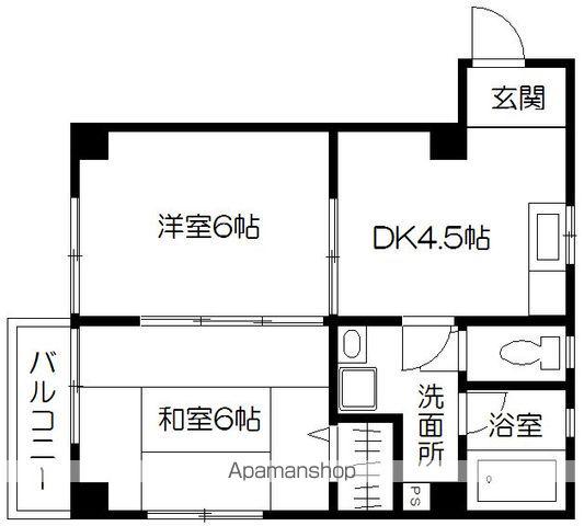 コーポ嘉悦(2DK/2階)の間取り写真