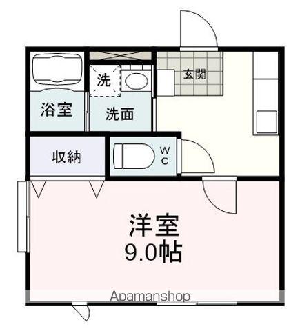 ハオスティアⅡ(1K/1階)の間取り写真