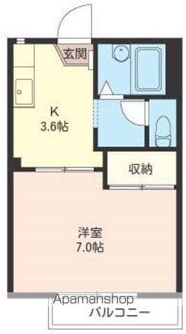 スカイホーク(1K/1階)の間取り写真