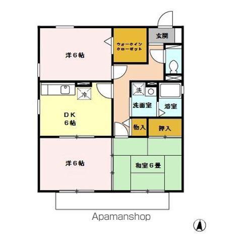 セジュール弓削(3DK/1階)の間取り写真