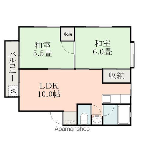 シャイン東原 A(2LDK/2階)の間取り写真