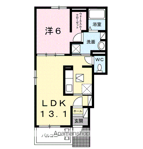 ラ ルーチェ(1LDK/1階)の間取り写真