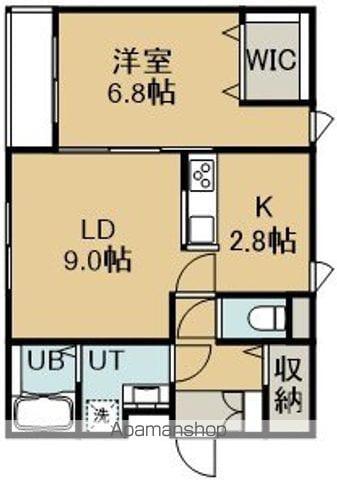 シュクル七重浜(1LDK/1階)の間取り写真