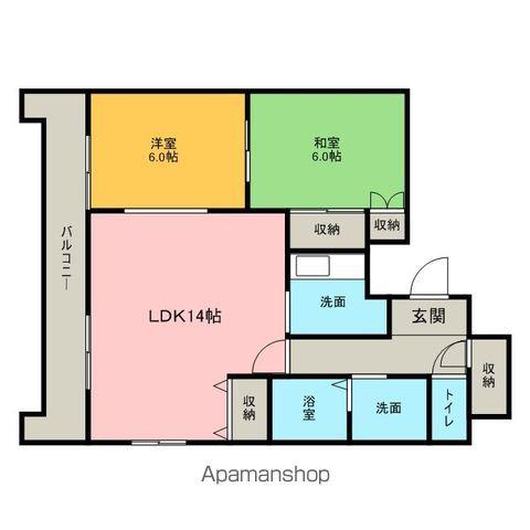 エンドレス三井南3西7(2LDK/8階)の間取り写真