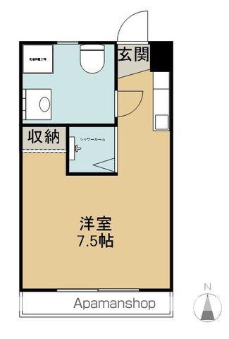 フラット横山(ワンルーム/3階)の間取り写真