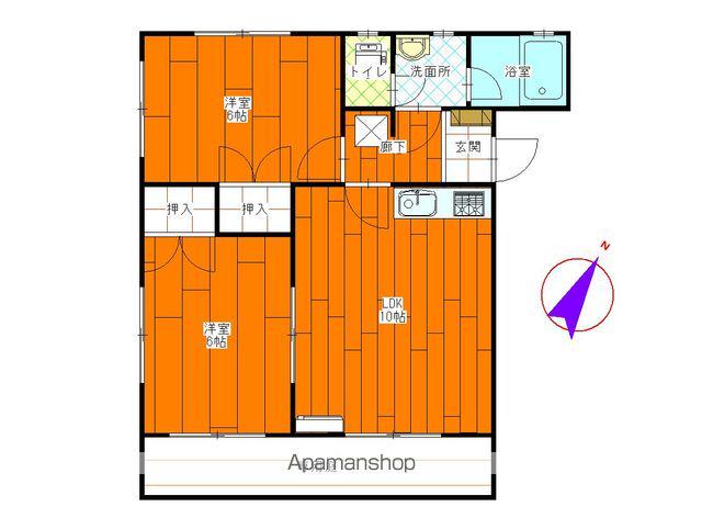 ベルハイム(2LDK/1階)の間取り写真