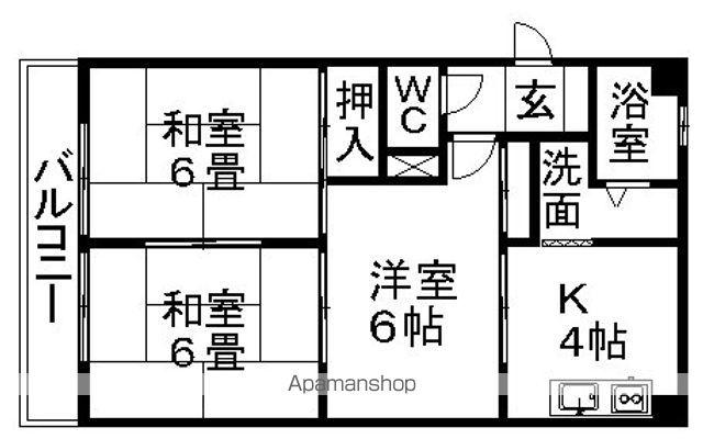 ロイヤル平和ビル(3DK/3階)の間取り写真