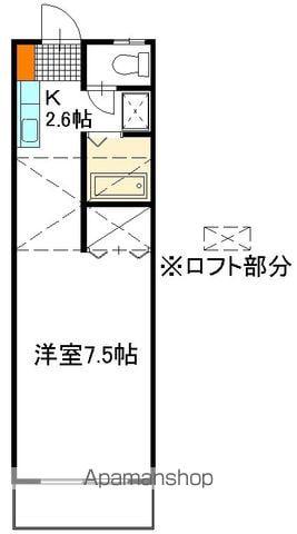 ウィンズフィールドD棟(ワンルーム/2階)の間取り写真