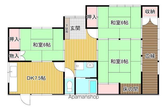 予讃線 柳原駅(愛媛) 徒歩9分 1階建 築42年(3DK)の間取り写真