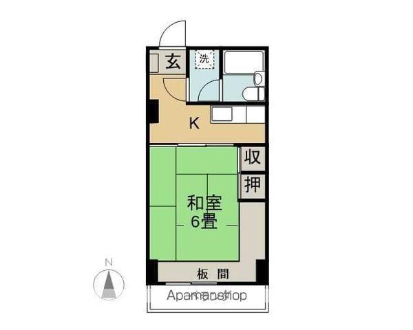 クーフナガノ(1K/8階)の間取り写真