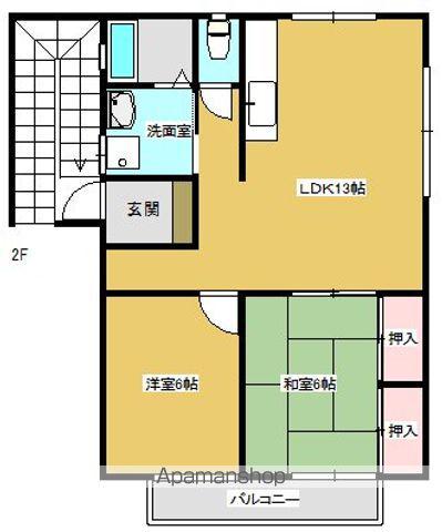 レジデンス吉田(2DK/2階)の間取り写真