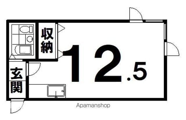 キャンパスONO B(ワンルーム/2階)の間取り写真