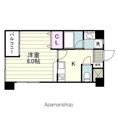 グリーンコート鴨池(1K/2階)の間取り写真