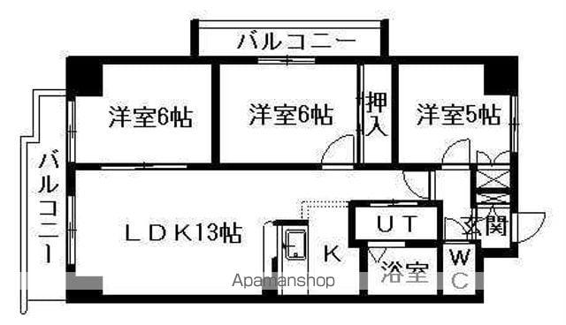 ベルマージュⅡ522(3LDK/1階)の間取り写真