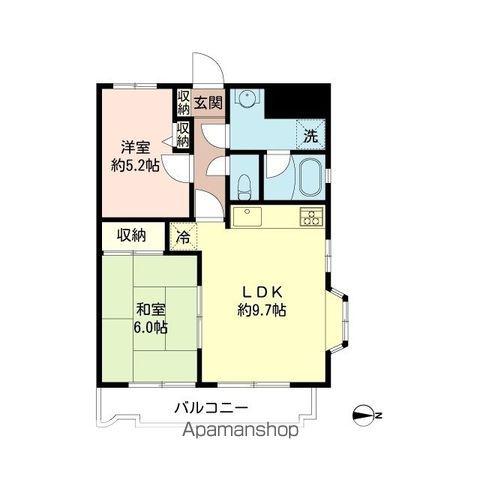 モアシティ浅草(2LDK/6階)の間取り写真