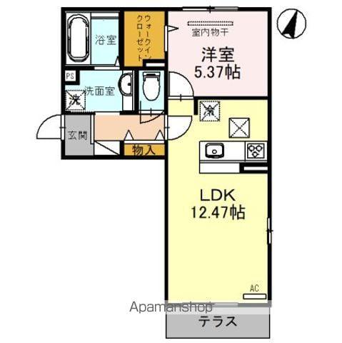 ラヴィベル膳所(1LDK/1階)の間取り写真