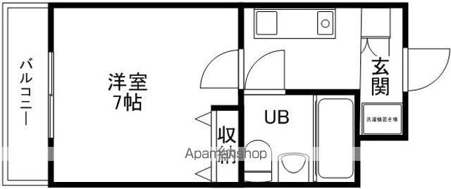 マリオン伊予三島(1K/2階)の間取り写真