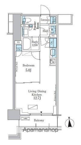 パークアクシス新宿百人町(1LDK/1階)の間取り写真