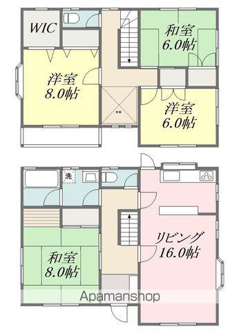 愛媛県松山市 2階建 築36年(4LDK)の間取り写真