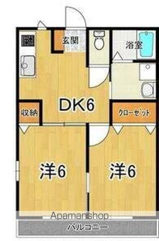 グリーンハイム(2DK/1階)の間取り写真