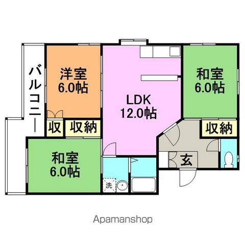 サンビレッジⅡ(3LDK/1階)の間取り写真
