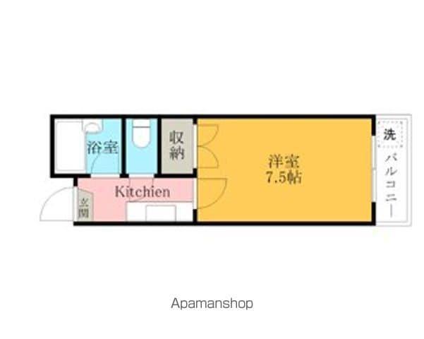 ミヤコピア高松(1K/1階)の間取り写真