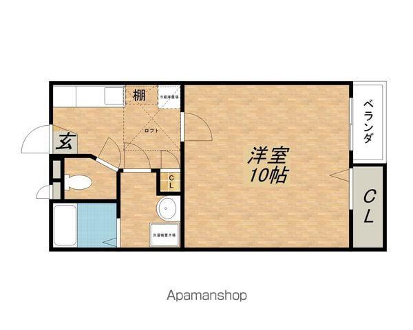 エルミナフラット長浜Ⅱ(1K/1階)の間取り写真