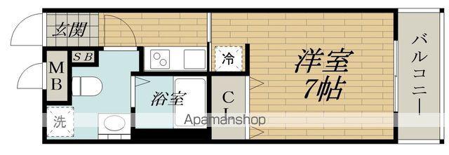CASSIA塚本(1K/5階)の間取り写真
