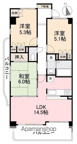 ル・エスト今里(3LDK/3階)の間取り写真