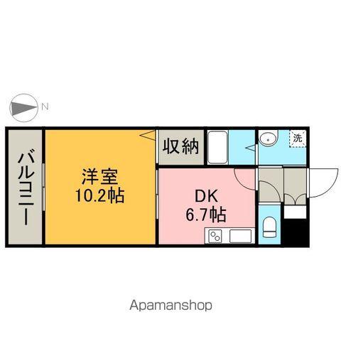 オレンジスクエア(1DK/2階)の間取り写真