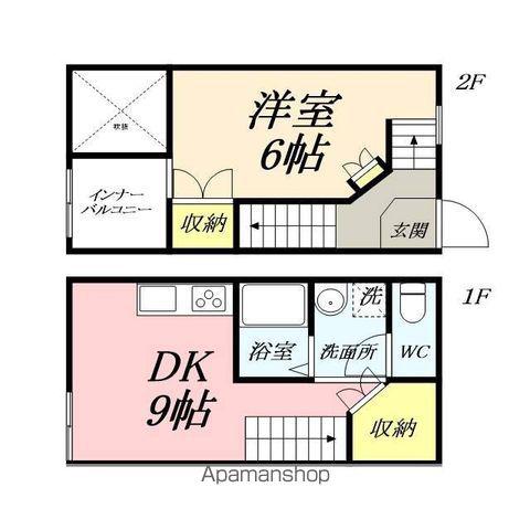 YNG西坂6(1DK/2階)の間取り写真