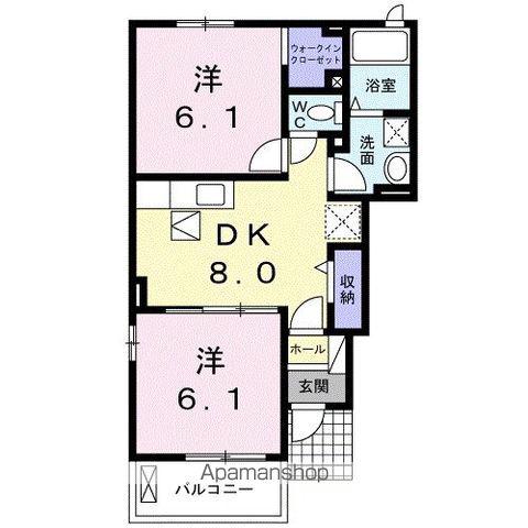 エアリーⅡ(2DK/1階)の間取り写真