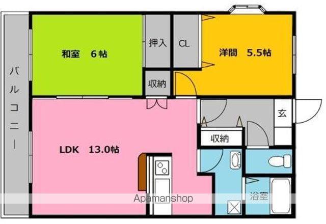 リーセント春町(2LDK/7階)の間取り写真