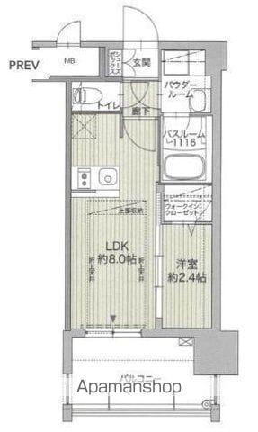 グランフォーレ博多ウォーターフロント(1LDK/8階)の間取り写真