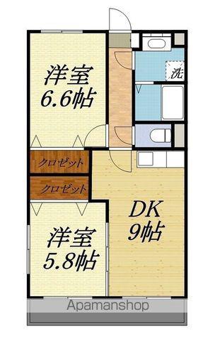 シャトーププレ(2LDK/1階)の間取り写真