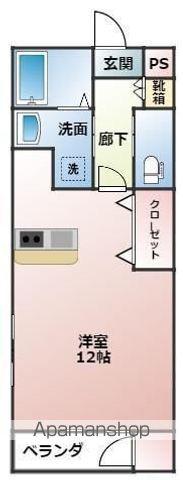 伊予鉄道横河原線 平井駅(愛媛) 徒歩4分 2階建 築18年(ワンルーム/2階)の間取り写真