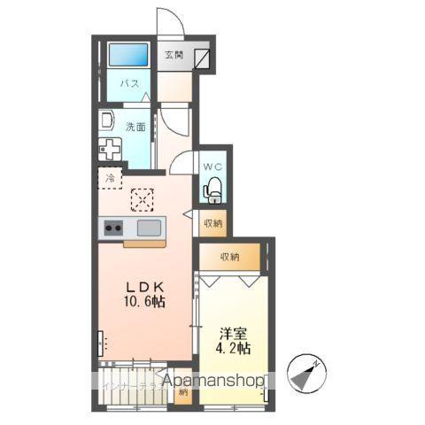 ピュアグレースⅡ(1LDK/1階)の間取り写真