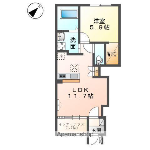 取手市上高井379アパート(1LDK/1階)の間取り写真