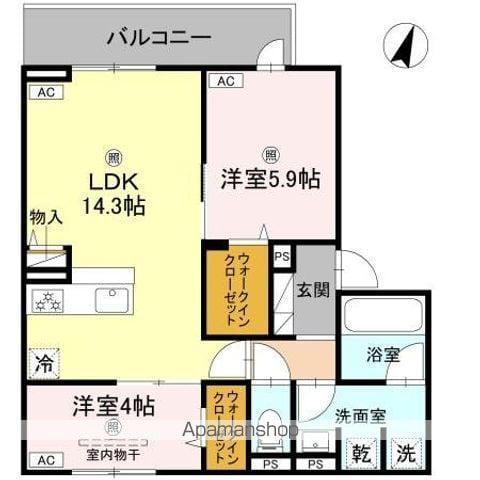 クラシスト苅田ウエスト(2LDK/3階)の間取り写真