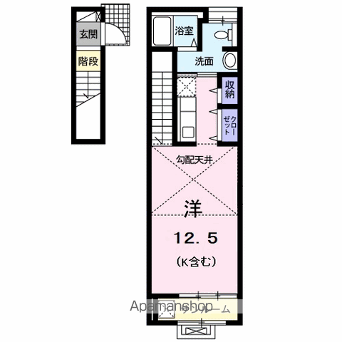 アン・ジェルメ(ワンルーム/2階)の間取り写真