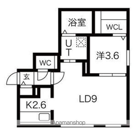 HILLS SAPPOROⅤ(1LDK/4階)の間取り写真