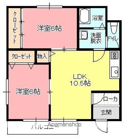 リャノス矢野西(2LDK/1階)の間取り写真