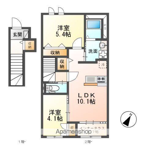 CARDANOⅡ(2LDK/2階)の間取り写真