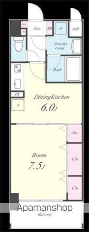 アルテミス(1DK/6階)の間取り写真