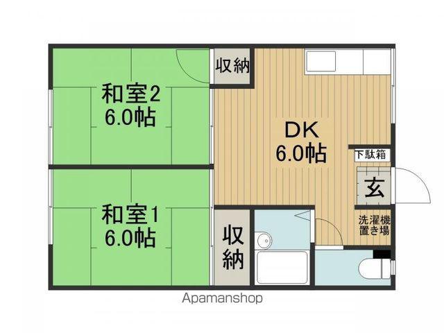 プレジール赤沼(2DK/1階)の間取り写真