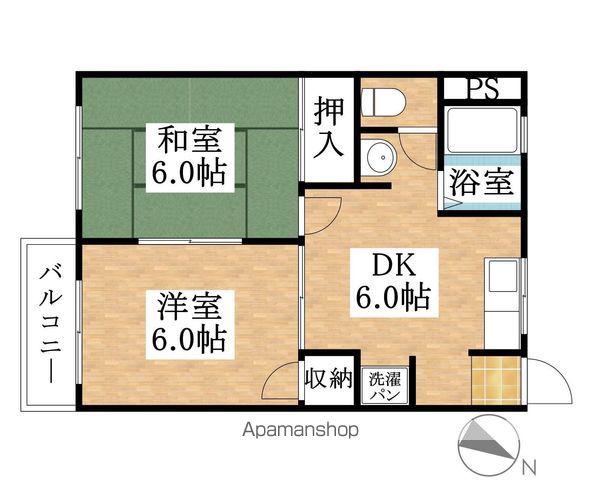 サンクレヤ A(2DK/2階)の間取り写真