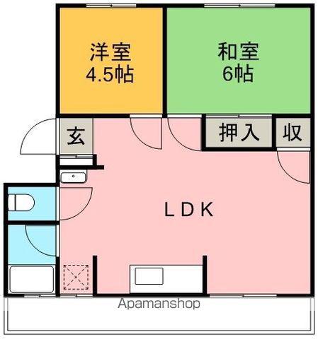 グランヴェール名東(2LDK/4階)の間取り写真
