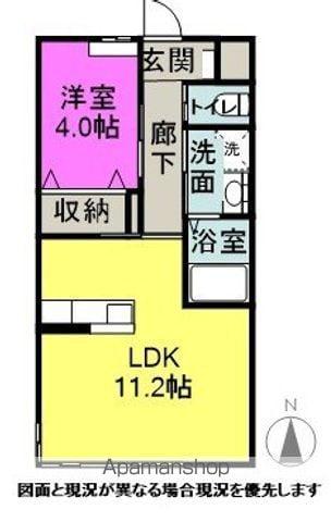 LAUGHTER BLOOM(1LDK/1階)の間取り写真