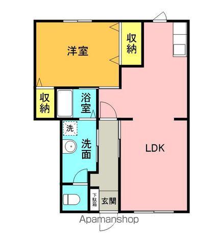 メゾン・ド・ウォームB(1LDK/1階)の間取り写真