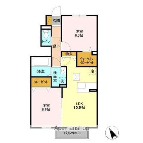 レムロード・M(2LDK/1階)の間取り写真